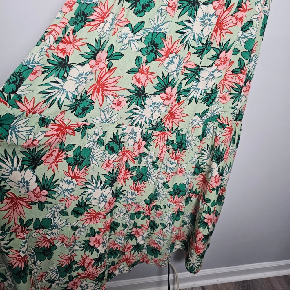 Lost + Wander Island Hopper Dress Women L Mint Floral Cutout Tiered Maxi NWT - Picture 3 of 10